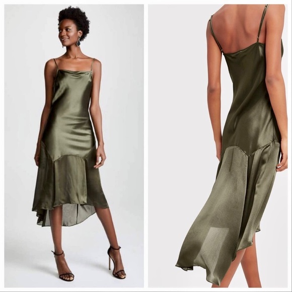 FLEUR DU MAL Teardrop Silk Slip Midi Dress NEW WITH TAGS - S - Picture 2 of 5